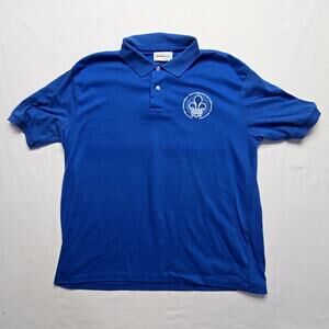 Vintage Orlean American Highschool Polo Shirt Blue Hanes Graphic XL Shirt 90s